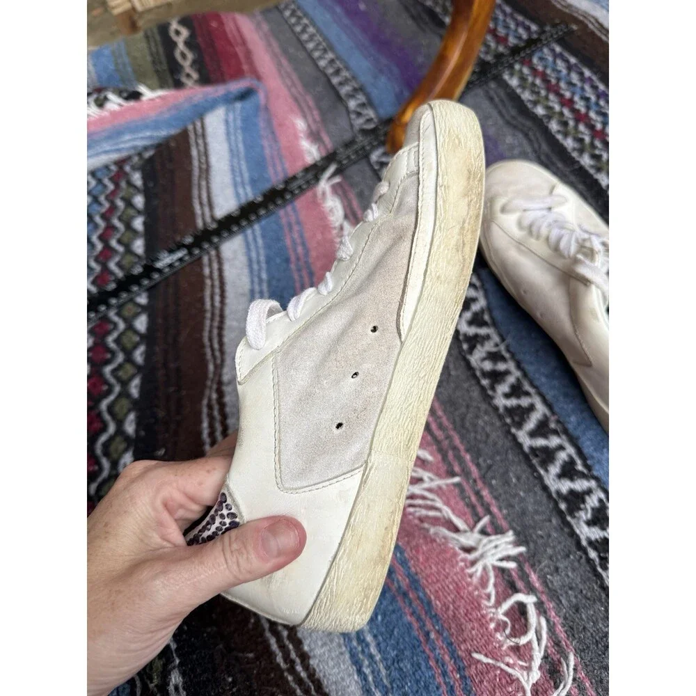 Golden Goose Super-Star Private Edit Womens US7 EU37 Star Crystal Heel Sneakers